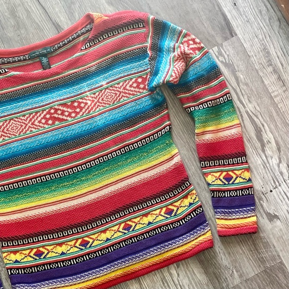 Vintage 1990s LRL Ralph Lauren Colorful Southwestern Western Knit Sweater Small - Picture 8 of 14